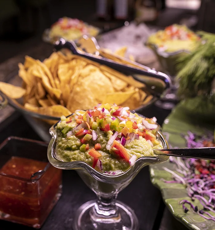 Cold dishes from the buffet at hotel Condesa