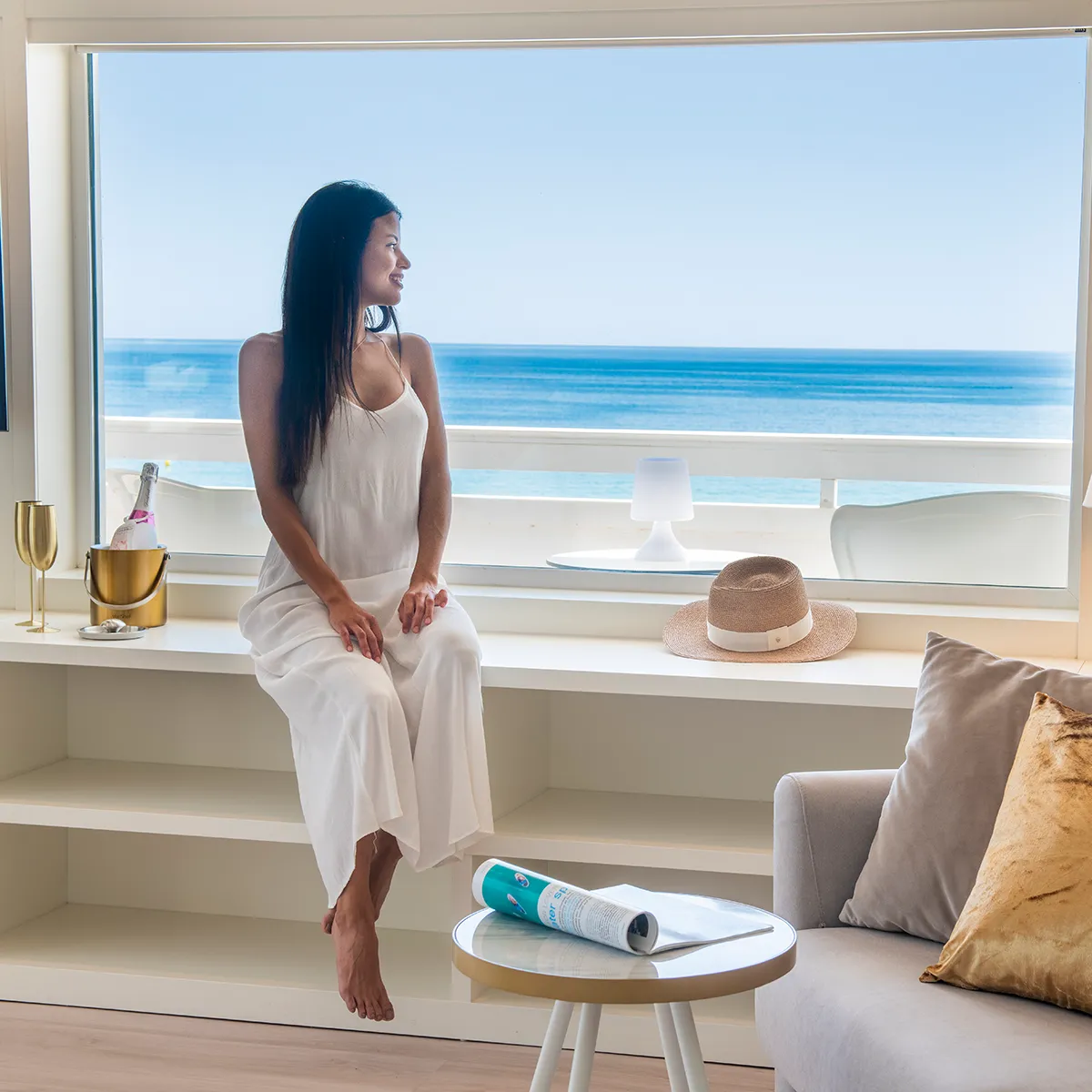 Sofa next to the terrace window