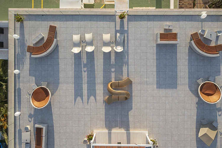 vista aerea sky bar Vista aerea skybar hotel condesa